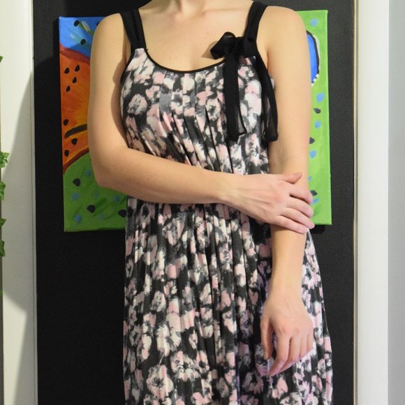 Robe Fourreau Simply Vera Vera Wang Imprimé Fleurs Jaune/bleu/blanc - Taille S Cocktail - Neuf Avec étiquettes